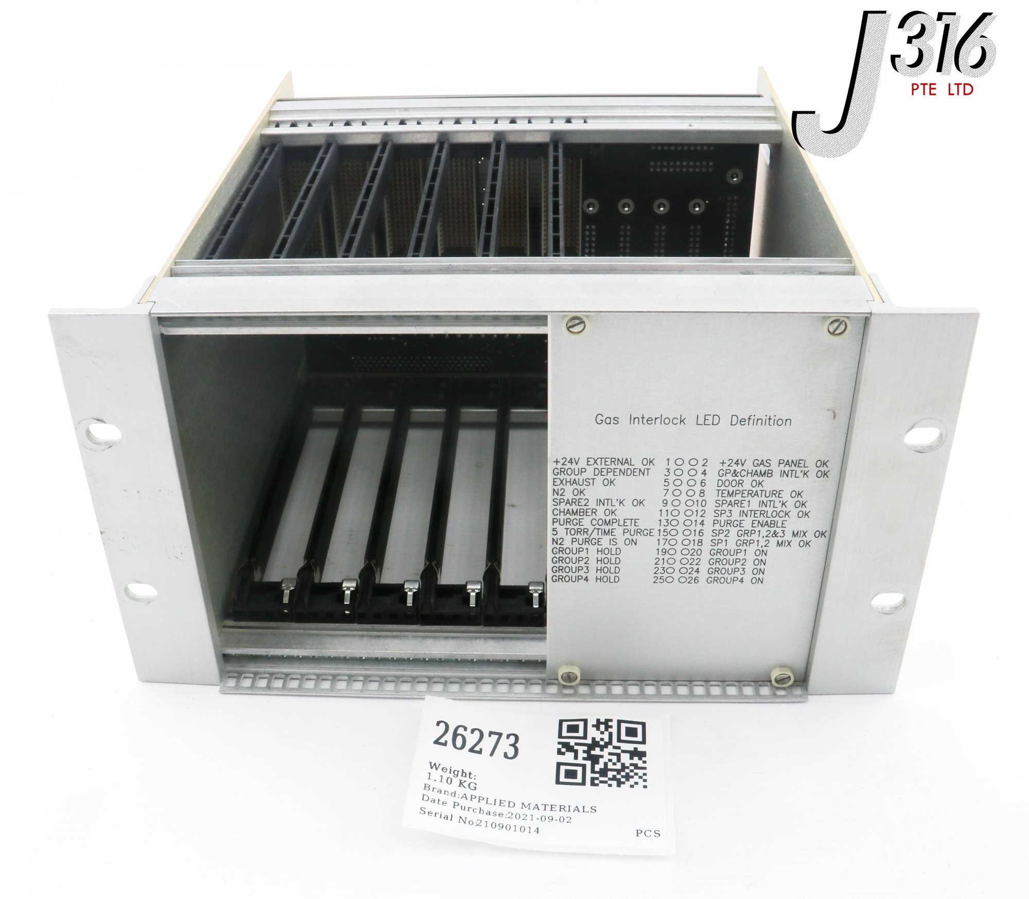 26273 APPLIED MATERIALS CARDCAGE, GAS PANEL, 3U, 9-SLOT RACKMOUNT